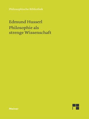 cover image of Philosophie als strenge Wissenschaft
